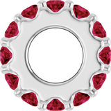 Sterling Silver Lab-Grown Ruby Spacer Charm/Pendant