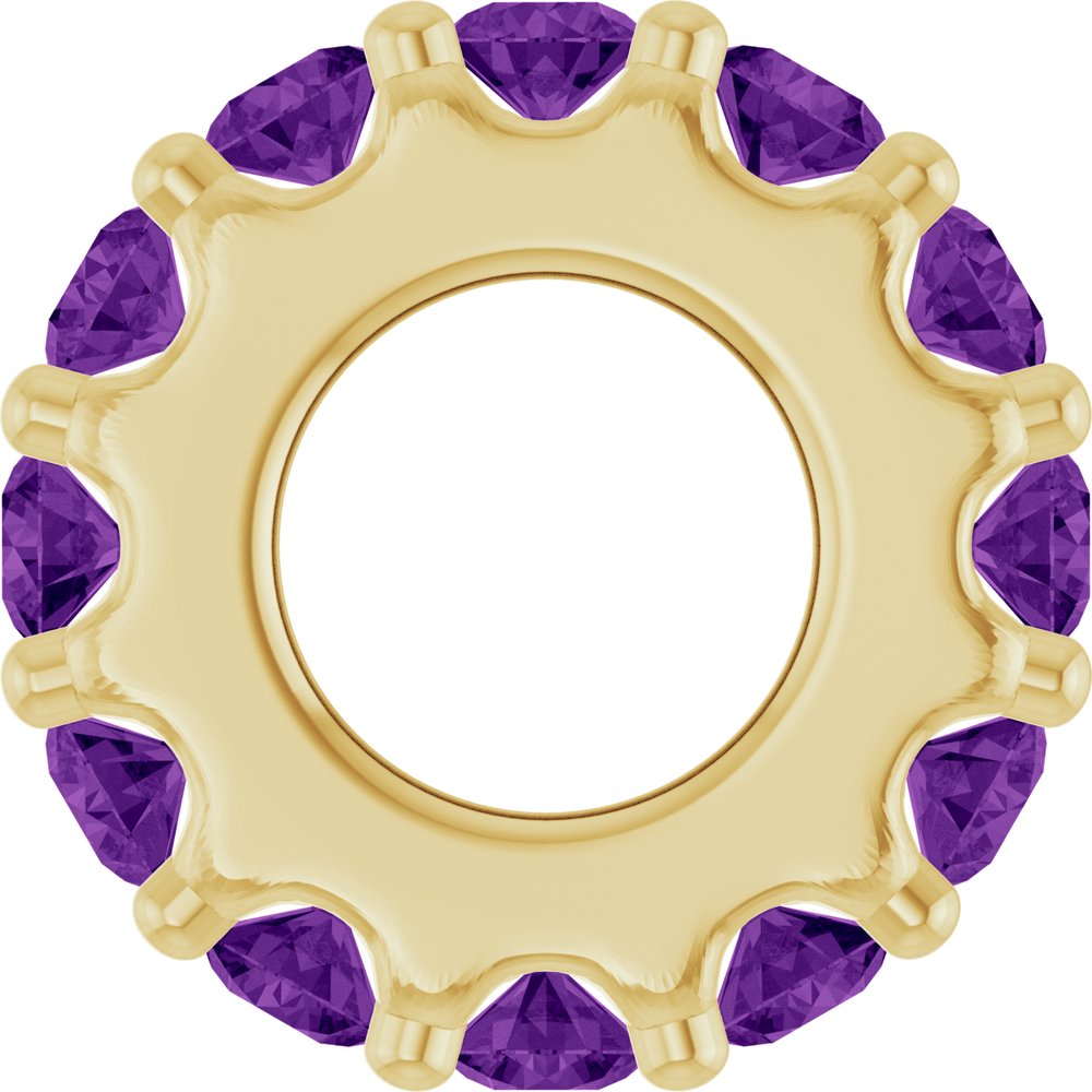 14K Yellow Gold Natural Amethyst Spacer Charm/Pendant