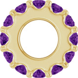 14K Yellow Gold Natural Amethyst Spacer Charm/Pendant