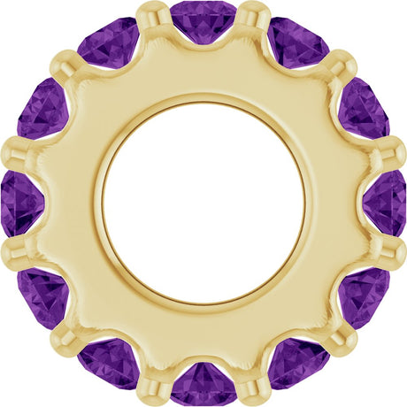 14K Yellow Gold Natural Amethyst Spacer Charm/Pendant