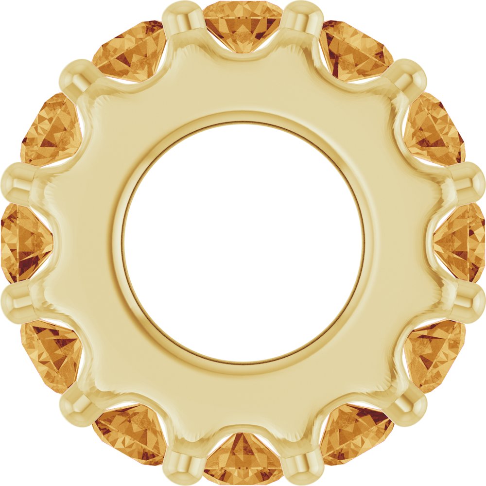 14K Yellow Gold Natural Citrine Spacer Charm/Pendant