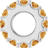 14K White Gold Natural Citrine Spacer Charm/Pendant