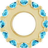 14K Yellow Gold Natural Aquamarine Spacer Charm/Pendant