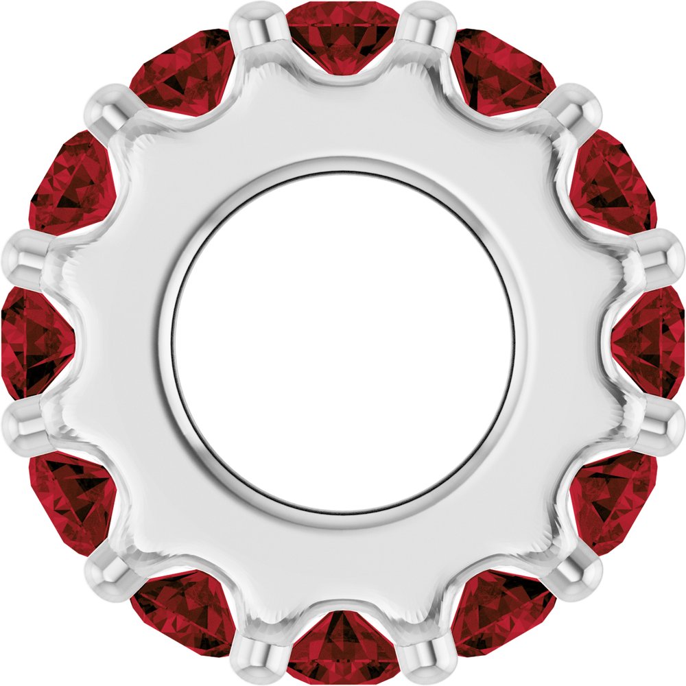 Sterling Silver Natural Mozambique Garnet Spacer Charm/Pendant
