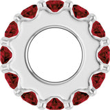 Sterling Silver Natural Mozambique Garnet Spacer Charm/Pendant