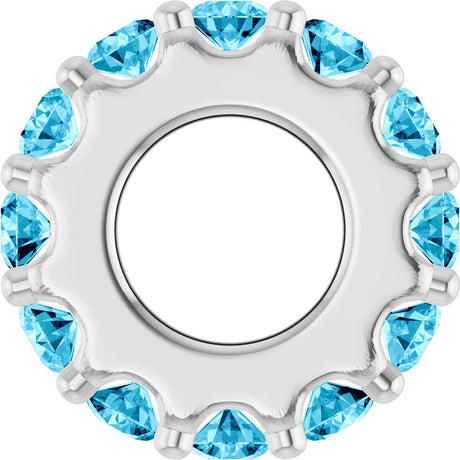 Sterling Silver Natural Aquamarine Spacer Charm/Pendant