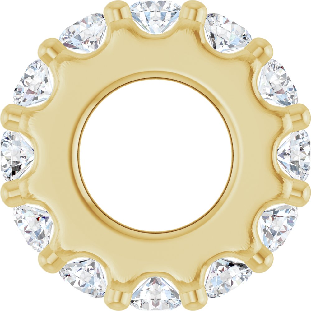 14K Yellow Gold Natural White Sapphire Spacer Charm/Pendant