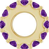 14K Yellow Gold Natural Amethyst Spacer Charm/Pendant