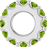 Sterling Silver Natural Peridot Spacer Charm/Pendant