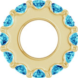 14K Yellow Gold Natural Blue Zircon Spacer Charm/Pendant