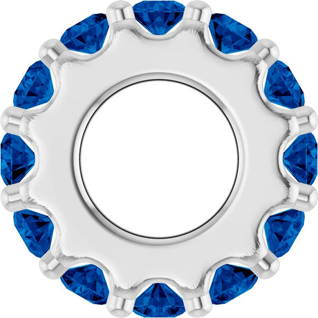 Sterling Silver Lab-Grown Blue Sapphire Spacer Charm/Pendant