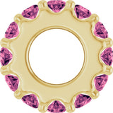 14K Yellow Gold Natural Pink Tourmaline Spacer Charm/Pendant