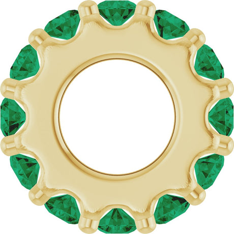 14K Yellow Gold Natural Emerald Spacer Charm/Pendant