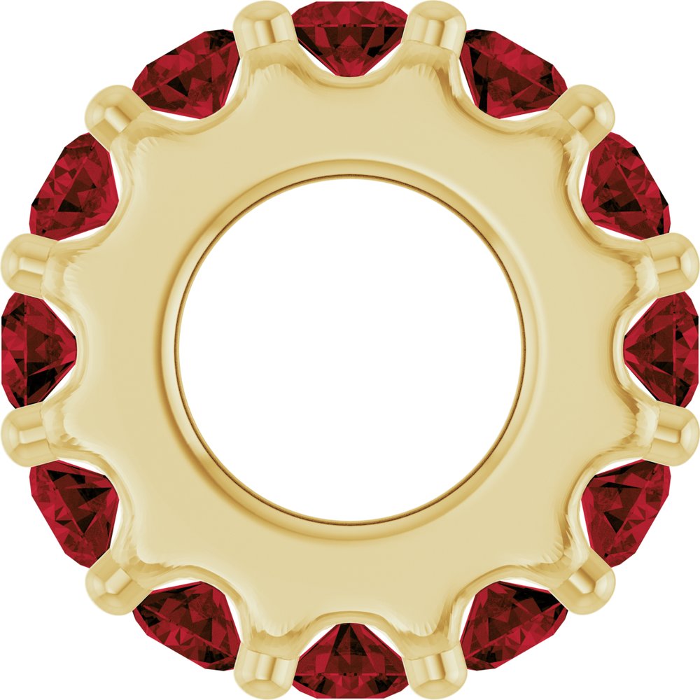 18K Yellow Gold-Plated Sterling Silver Natural Mozambique Garnet Spacer Charm/Pendant