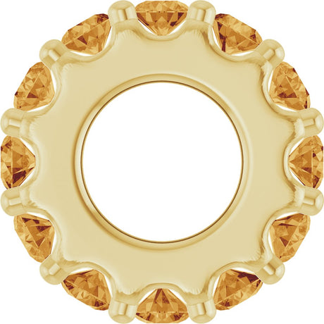 18K Yellow Gold-Plated Sterling Silver Natural Citrine Spacer Charm/Pendant