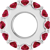 14K White Gold Lab-Grown Ruby Spacer Charm/Pendant