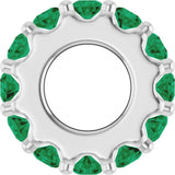 Sterling Silver Lab-Grown Emerald Spacer Charm/Pendant