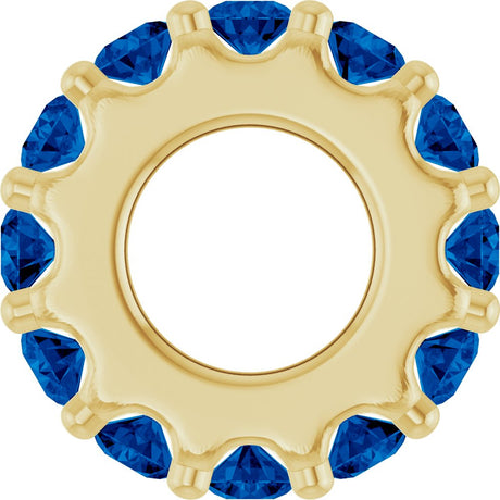 14K Yellow Gold Lab-Grown Blue Sapphire Spacer Charm/Pendant