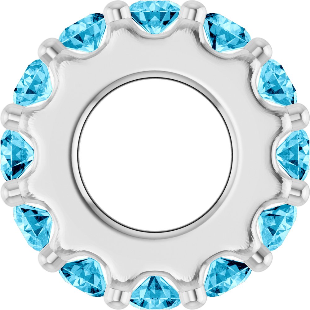 Sterling Silver Natural Aquamarine Spacer Charm/Pendant