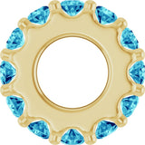 14K Yellow Gold Natural Blue Zircon Spacer Charm/Pendant