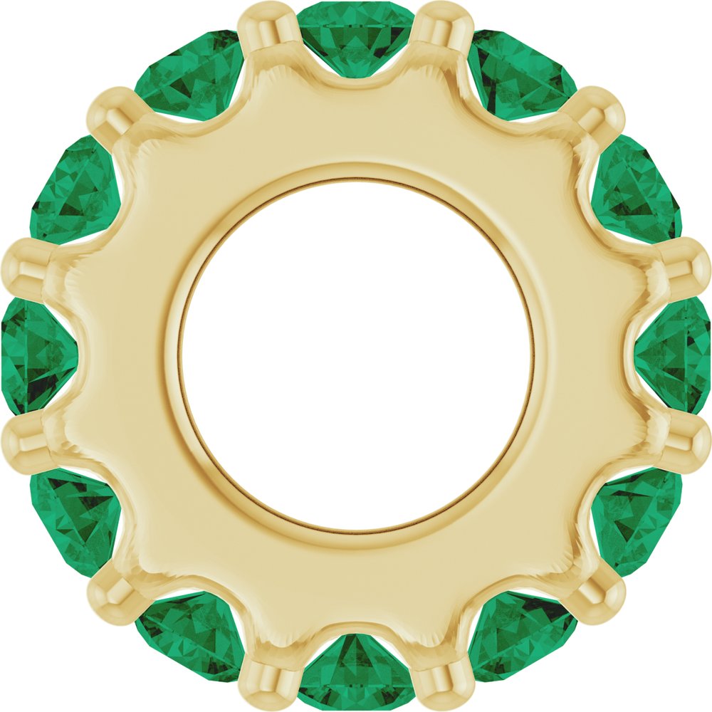 14K Yellow Gold Lab-Grown Emerald Spacer Charm/Pendant