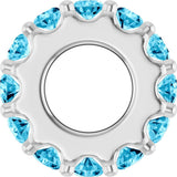 Sterling Silver Natural Aquamarine Spacer Charm/Pendant