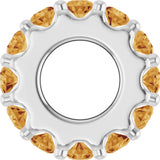 Sterling Silver Natural Citrine Spacer Charm/Pendant