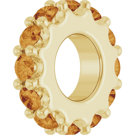 14K Yellow Gold Natural Citrine Spacer Charm/Pendant