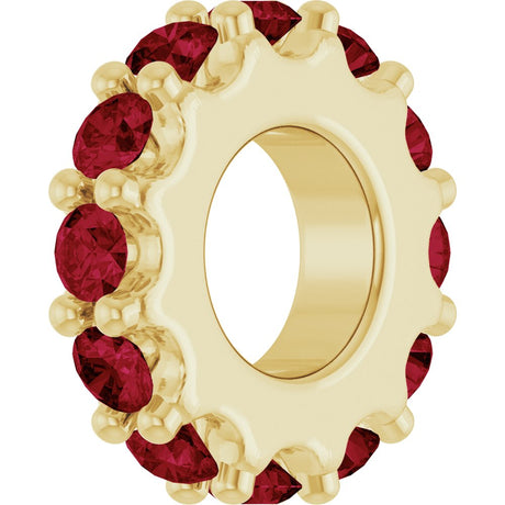 14K Yellow Gold Lab-Grown Ruby Spacer Charm/Pendant