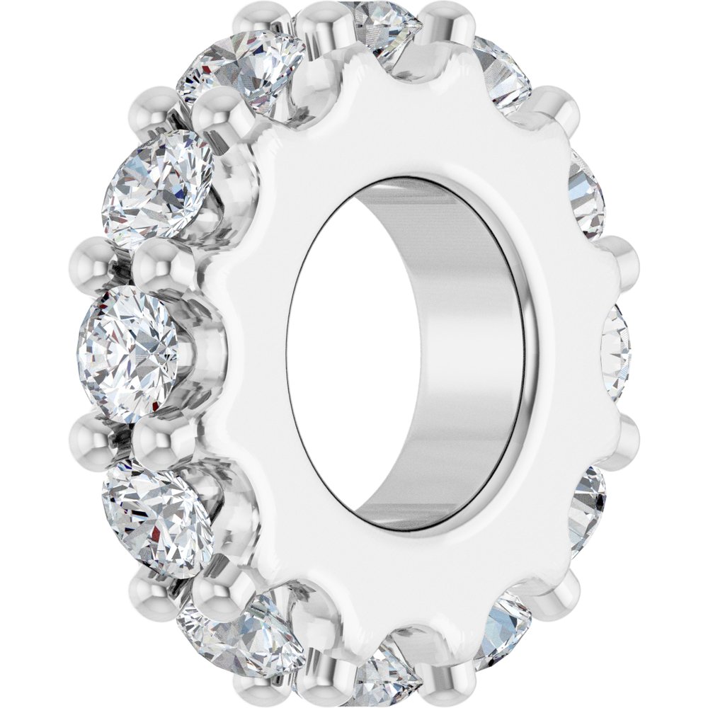 Sterling Silver 1/3 CTW Natural Diamond Spacer Charm/Pendant
