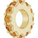 18K Yellow Gold-Plated Sterling Silver Natural Citrine Spacer Charm/Pendant