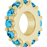 14K Yellow Gold Natural Aquamarine Spacer Charm/Pendant