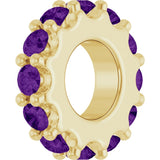 14K Yellow Gold Natural Amethyst Spacer Charm/Pendant