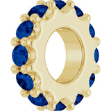 14K Yellow Gold Natural Blue Sapphire Spacer Charm/Pendant