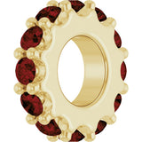 14K Yellow Gold Natural Mozambique Garnet Spacer Charm/Pendant