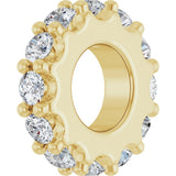 14K Yellow Gold Natural White Sapphire Spacer Charm/Pendant
