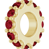 14K Yellow Gold Lab-Grown Ruby Spacer Charm/Pendant