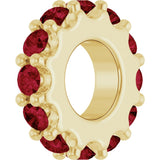14K Yellow Gold Lab-Grown Ruby Spacer Charm/Pendant