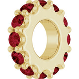 18K Yellow Gold-Plated Sterling Silver Lab-Grown Ruby Spacer Charm/Pendant