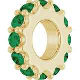 14K Yellow Gold Natural Emerald Spacer Charm/Pendant