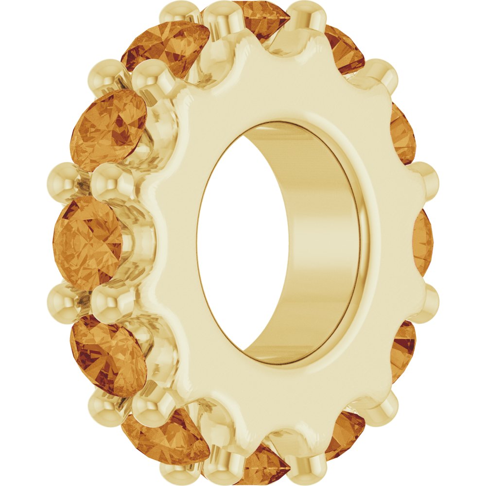 14K Yellow Gold Natural Citrine Spacer Charm/Pendant