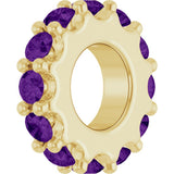14K Yellow Gold Natural Amethyst Spacer Charm/Pendant