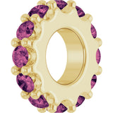 14K Yellow Gold Natural Pink Tourmaline Spacer Charm/Pendant