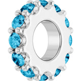 Sterling Silver Natural Aquamarine Spacer Charm/Pendant