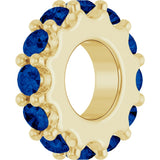 14K Yellow Gold Lab-Grown Blue Sapphire Spacer Charm/Pendant