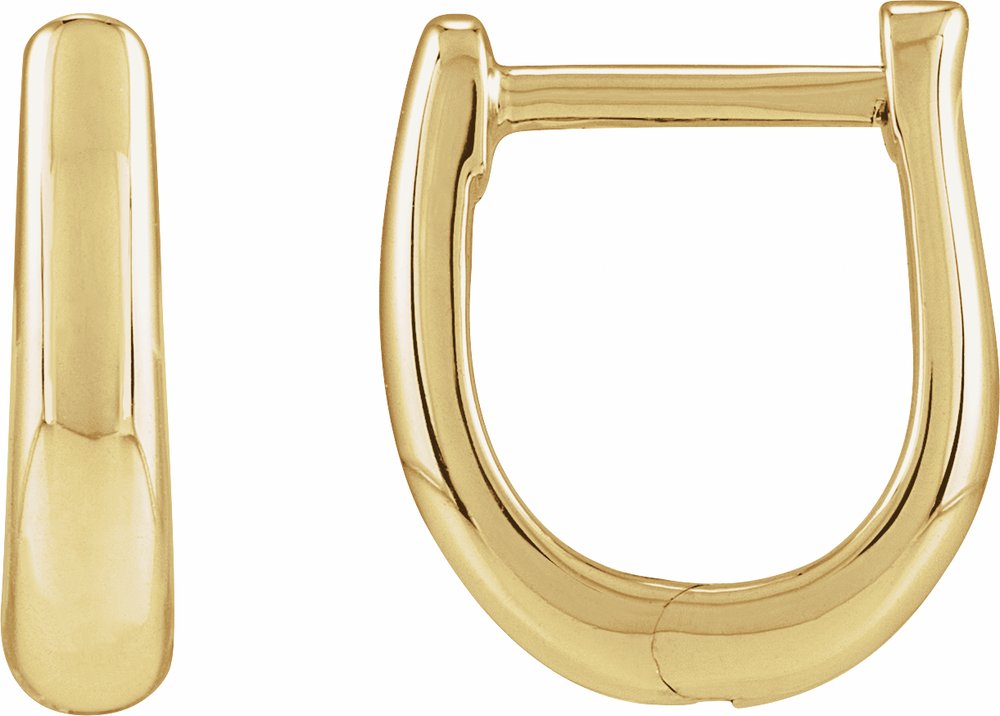 14K Yellow Gold Hinged 10 mm Hoop Earrings