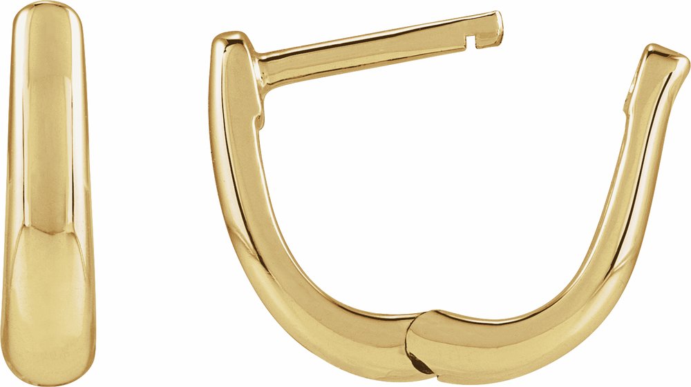 14K Yellow Gold Hinged 10 mm Hoop Earrings