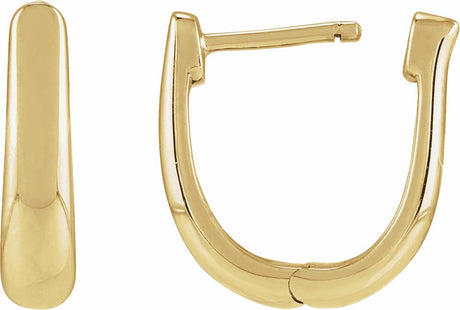 14K Yellow Gold Hinged 15 mm Hoop Earrings