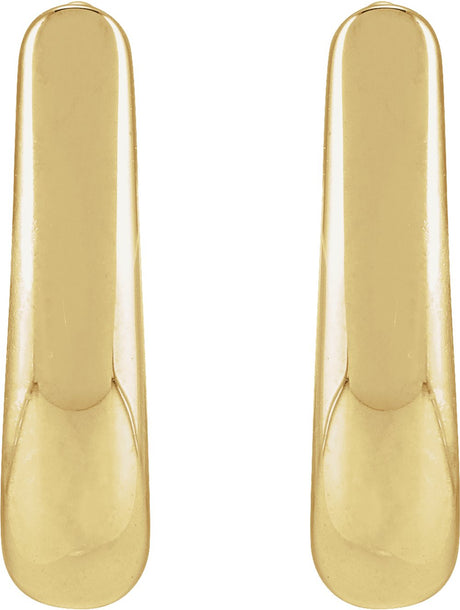 14K Yellow Gold Hinged 15 mm Hoop Earrings