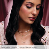 14K Yellow Gold 1/4 CTW Lab-Grown Diamond Cross Pendant